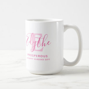 Edythe name meaning monogram pink text coffee mug