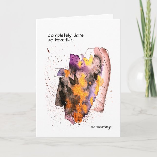 ee cummings completely dare Quote Blank Card (Front)