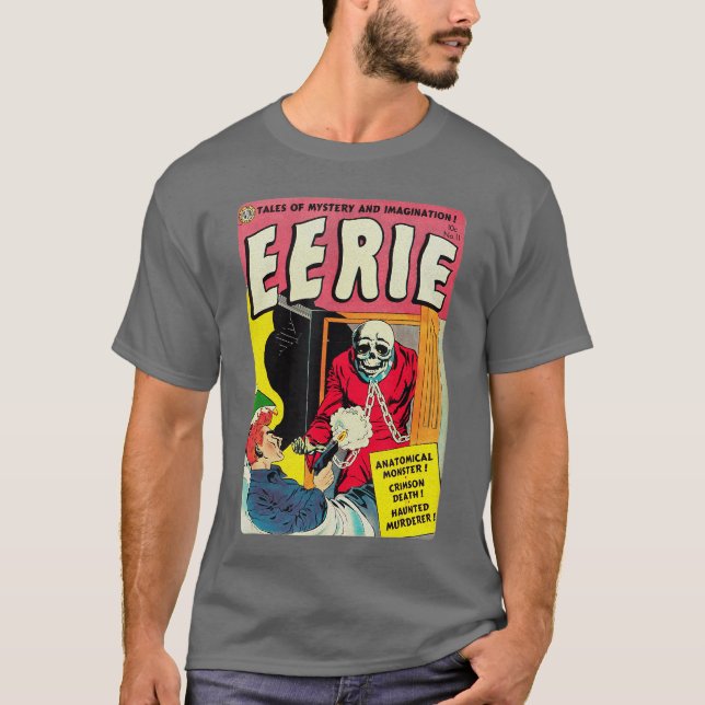 Eeerie Classic Monster Poster Horror Comic Book gi T-Shirt (Front)