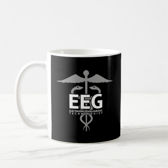 Eeg Tech Eeg With Caduceus Front Back Coffee Mug (Left)