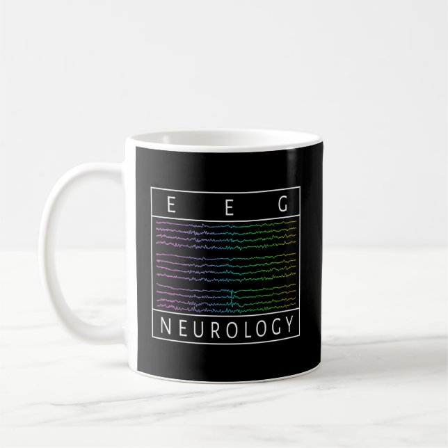 Eeg Technologist Neurology Colorful Brain Waves Ee Coffee Mug (Left)