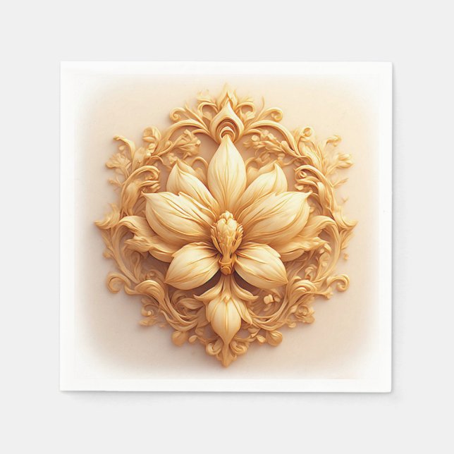 Eegant orchid flower for bridal shower party napkins (Front)