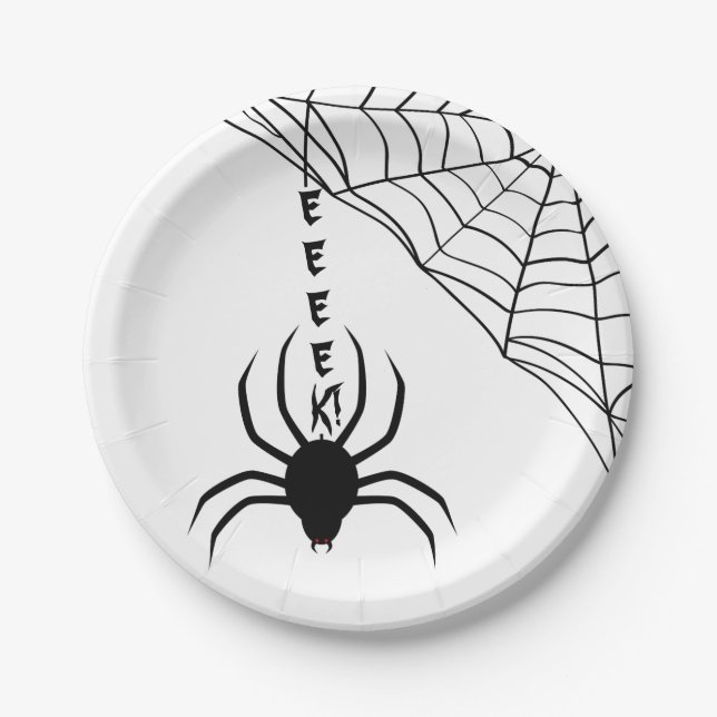 Eek a Spider Halloween Party Paper Plates (Front)