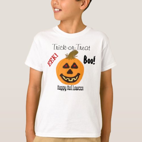 EEK Halloween Smiling Pumpkin Trick_or_Treat Boo T_Shirt