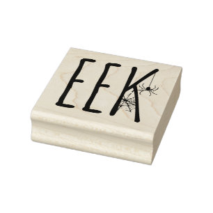 Eek Spooky Spider & Spiderweb Halloween Rubber Stamp