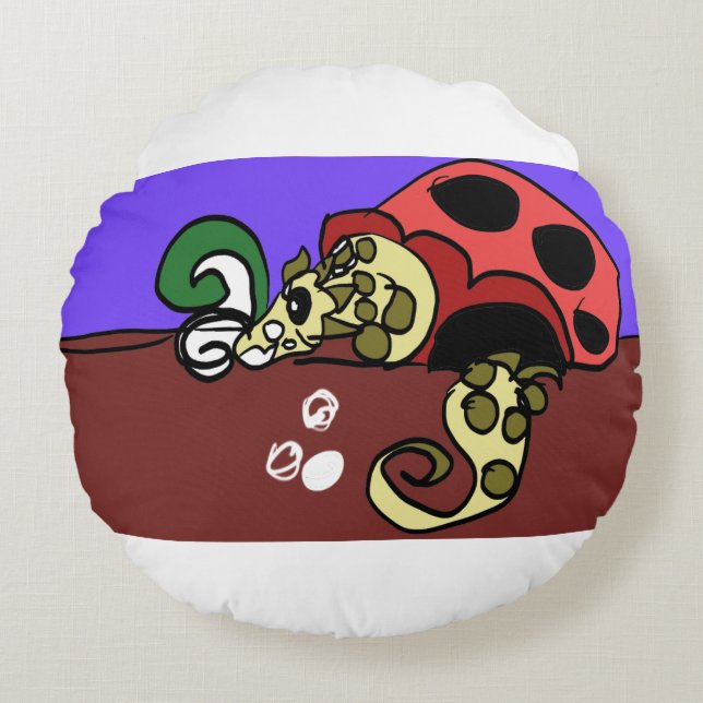 Eel art round pillow (Front)