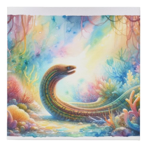 Eel Enchantment AREF803 _ Watercolor Faux Canvas Print