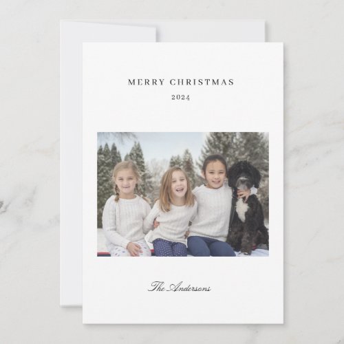 Eelegant Modern Photo Christmas  Holiday Card