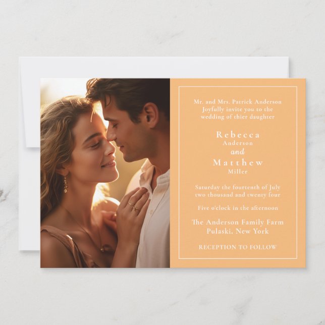 Eelegant Photo Wedding Invitation (Front)