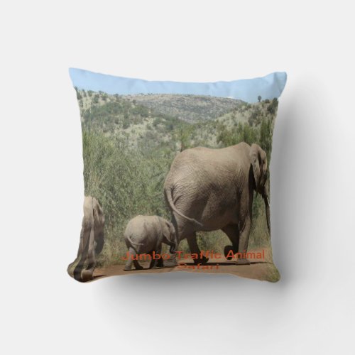 Eelephant safari throw pillows