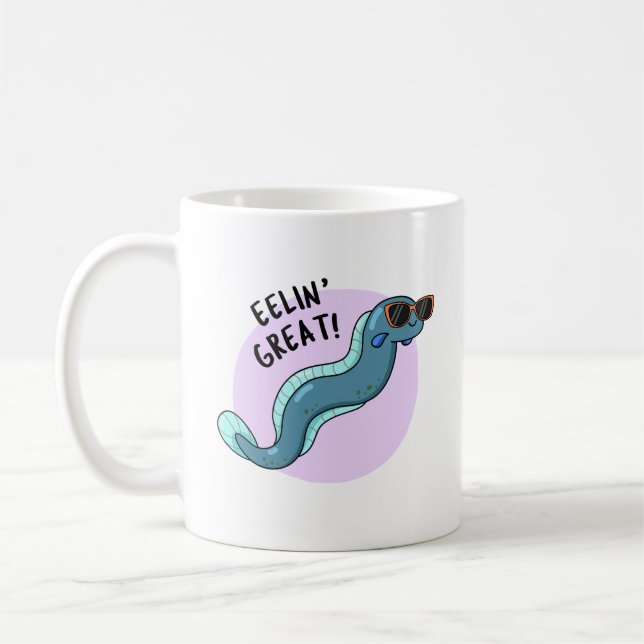 Eelin Great Funny Slippery Eel Pun  Coffee Mug (Left)