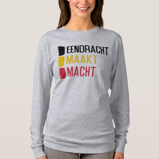 Eendracht Maakt Macht Belgian Motto, Belgium T-Shirt (Front)