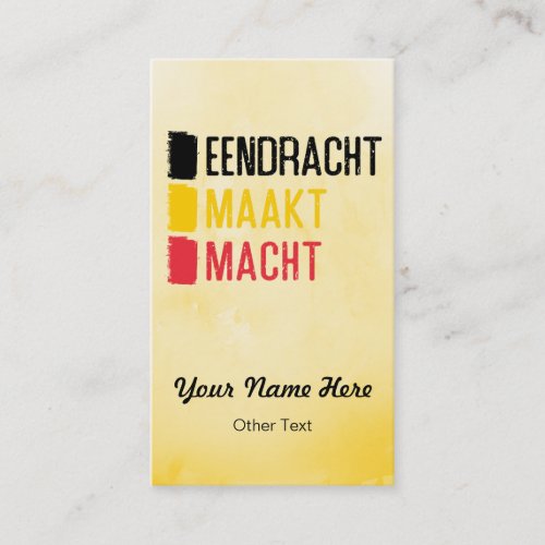 Eendracht Maakt Macht Belgian Motto Business Cards