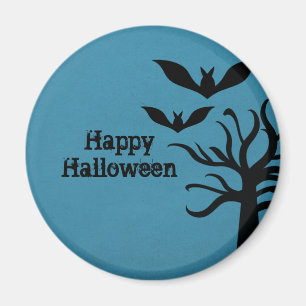 Eerie Bats Halloween Magnet, Blue Magnet
