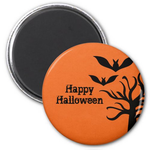 Eerie Bats Halloween Magnet Orange Magnet