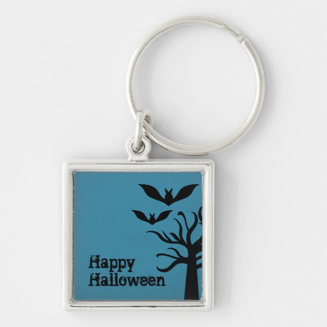 Eerie Bats Premium Keychain, Blue Keychain (Front)