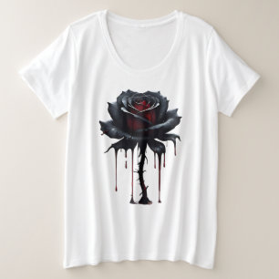Eerie black rose white plus size T-Shirt