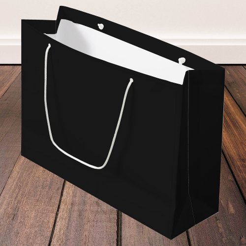 Eerie Black Solid Color Large Gift Bag