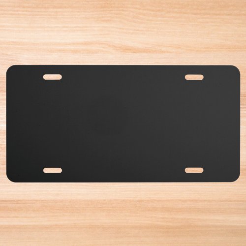 Eerie Black Solid Color License Plate