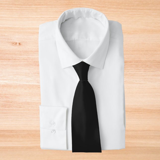 Eerie Black Solid Color Neck Tie (Creator Uploaded)
