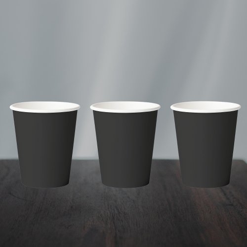 Eerie Black Solid Color Paper Cups