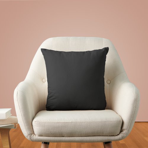 Eerie Black Solid Color Throw Pillow