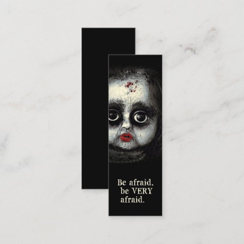 Eerie Creepy Doll Halloween Mini Bookmark Mini Business Card