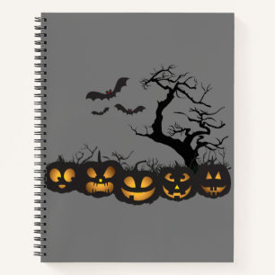Eerie Elegance: Halloween Customizable Spiral Notebook