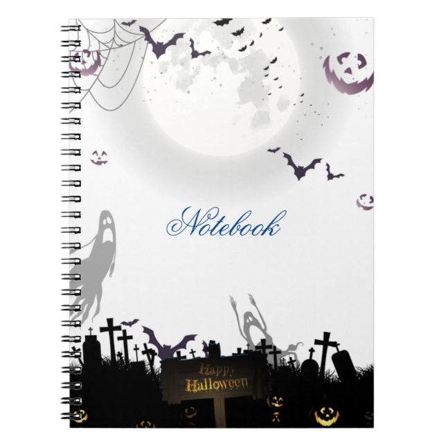 Eerie Elegance: Halloween Inspired Spiral Notebook (Front)