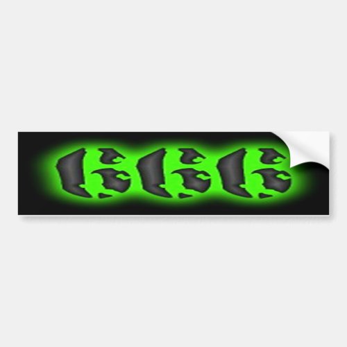 Eerie Glowing Green 666 Bumper Sticker