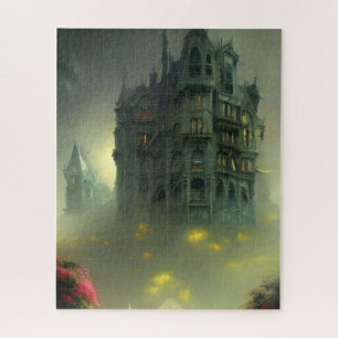 Eerie Gothic Mansion Digital Art Jigsaw Puzzle