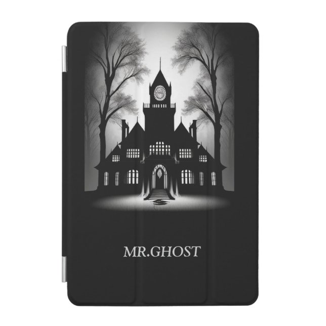 Eerie Gothic Mansion Silhouette iPad Mini Cover (Front)
