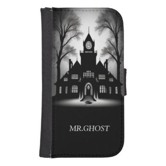 Eerie Gothic Mansion Silhouette Galaxy S4 Wallet Case