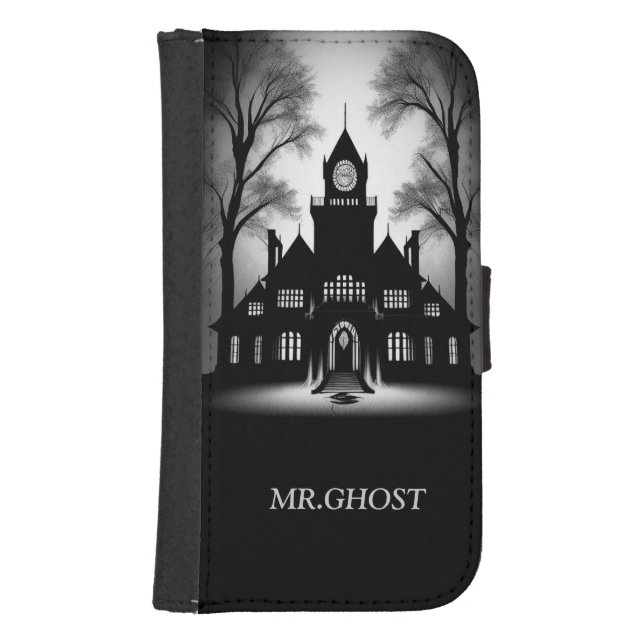 Eerie Gothic Mansion Silhouette Samsung Galaxy Wallet Case (Front)