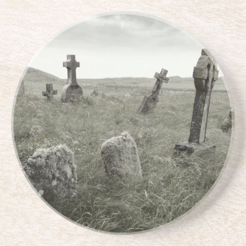 Eerie Gravesite Sandstone Coaster