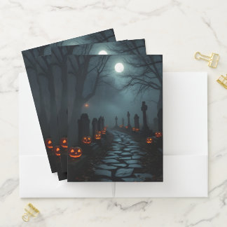 Eerie Graveyard Path Halloween Folder