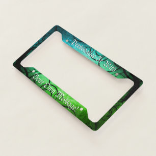 Eerie Green Blue With Gothic Swirls License Plate Frame