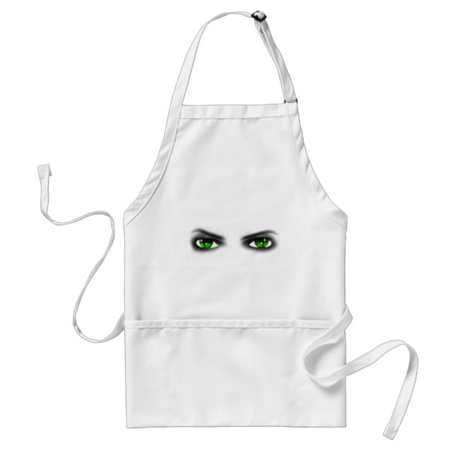 Eerie Green Eyes Adult Apron (Front)