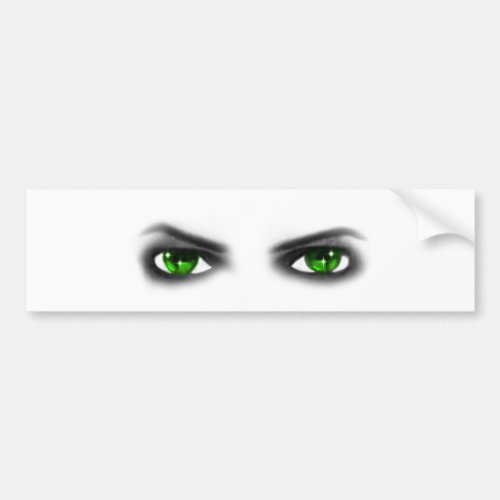 Eerie Green Eyes Bumper Sticker