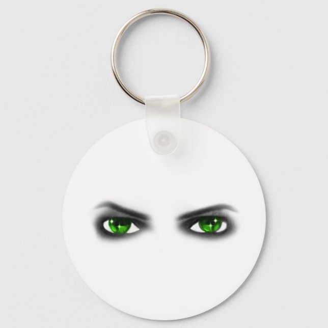 Eerie Green Eyes Keychain (Front)