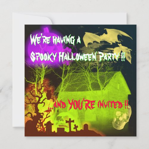 Eerie Halloween Haunted Barn _ Be Brave Invitation