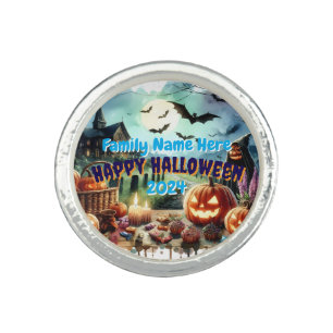 Eerie Halloween Night Watercolor Ring