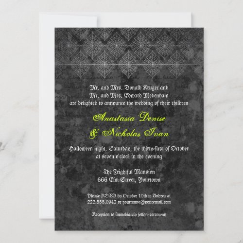 Eerie Halloween Wedding invitation