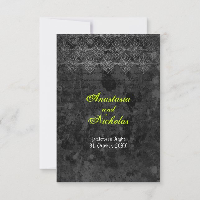 Eerie Halloween Wedding Reply Card (Front)