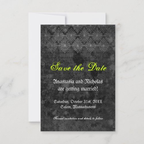 Eerie Halloween Wedding Save the Date Card