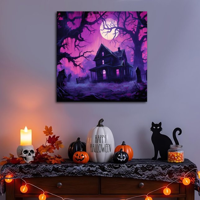 Eerie Haunted Halloween Manor Canvas Print Acrylic Print (Creator Uploaded)