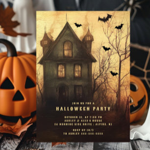 Eerie Haunted House Halloween Invitation