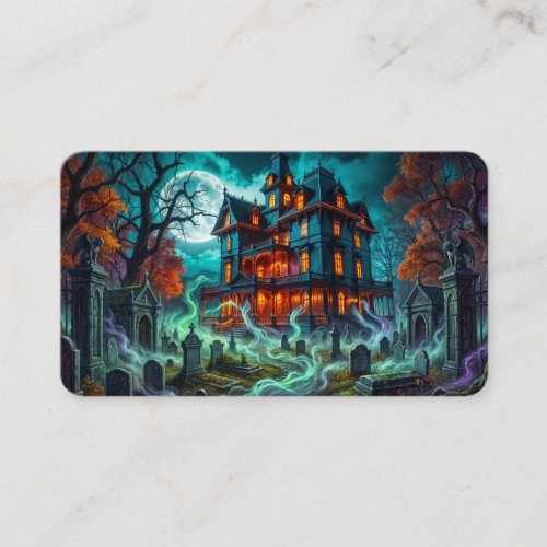 Eerie House by the Haunted Cemetery Bookmark Business Card