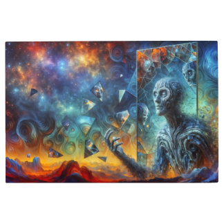 Eerie Mannequin in a Surreal Landscape Metal Print