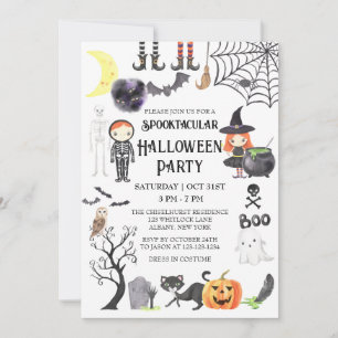 Eerie Night Spooky Costume Halloween Party Invitation